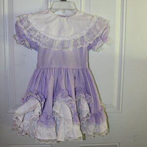 Lid'l Dollys, Lavender Full Circle Lacey Ruffled Dress, Size 5